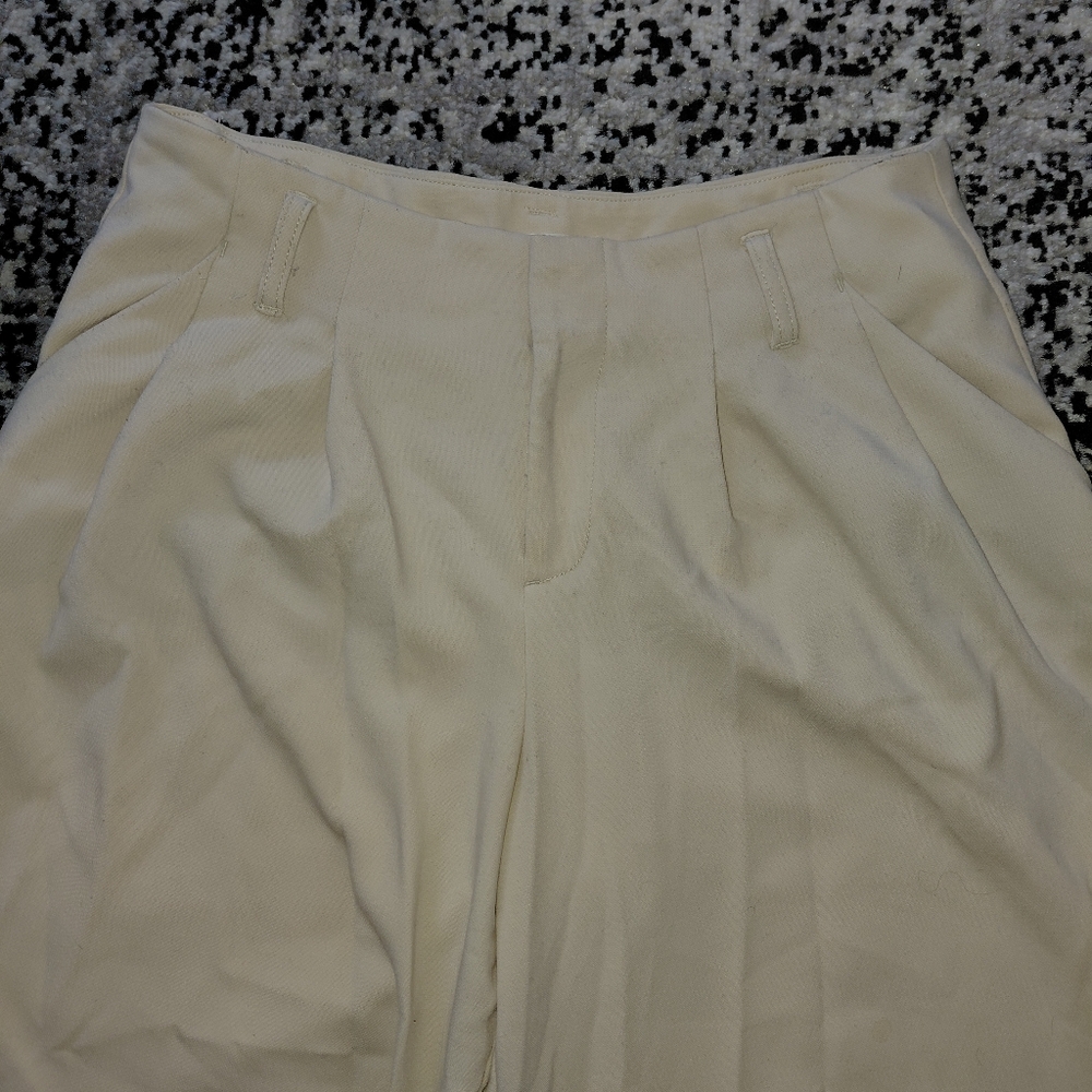 Maeve Anthropologie The Avery Pleated Wide Leg Crop Pants Cream 2 - Picture 14 of 16